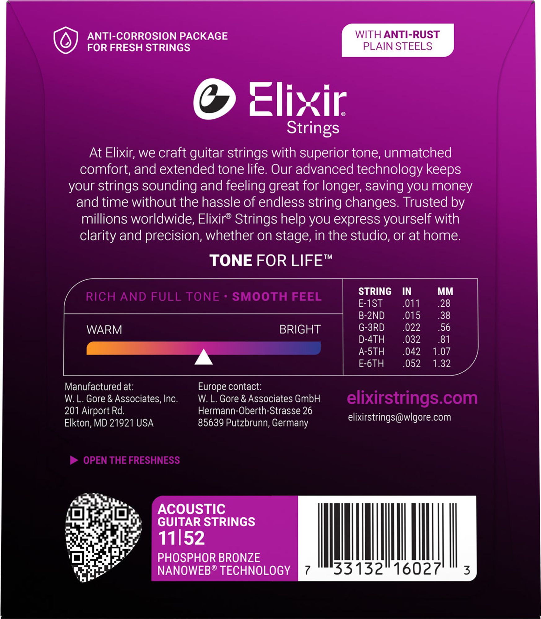 Elixir Ac. Guitar NW Phosphor Bronze Custom Light 011-052 3-Pack – Bild 3