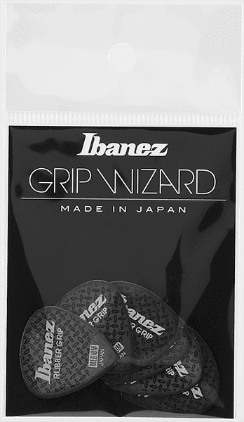 Ibanez Plektren Rubber Grip Black Medium 0.80mm 6er Pack