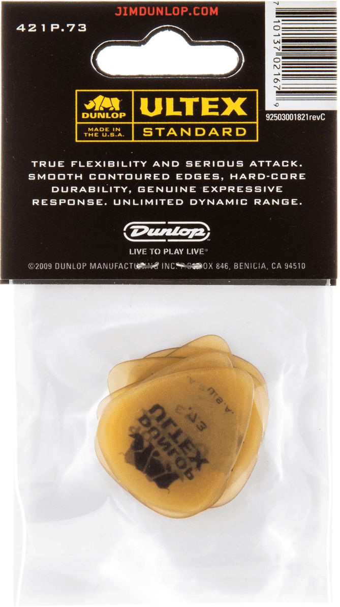 Dunlop Ultex Standard Plektren 0,73mm gelb 421P73 6er Pack – Bild 2