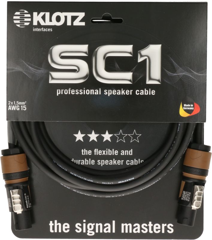 Klotz SC1 03SW 3m Speakerkabel Speakon 2x1,5mm