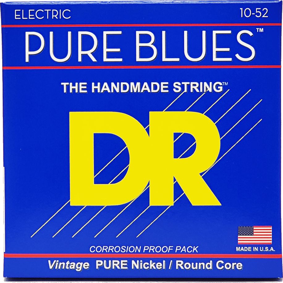 DR PHR-10/52 Pure Blues Medium to Heavy 010-052 Pure Nickel Electric Guitar Strings – Bild 1