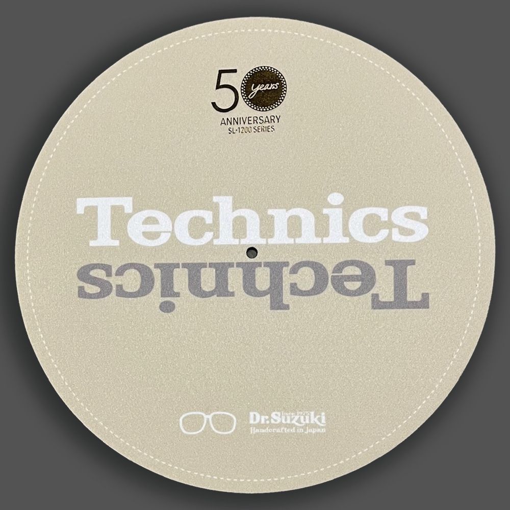 Dr. Suzuki X Technics 12" 50th Limited Edition Slipmats, beige Dr. Suzuki X Technics 12" 50th Limited Edition Slipmats, beige