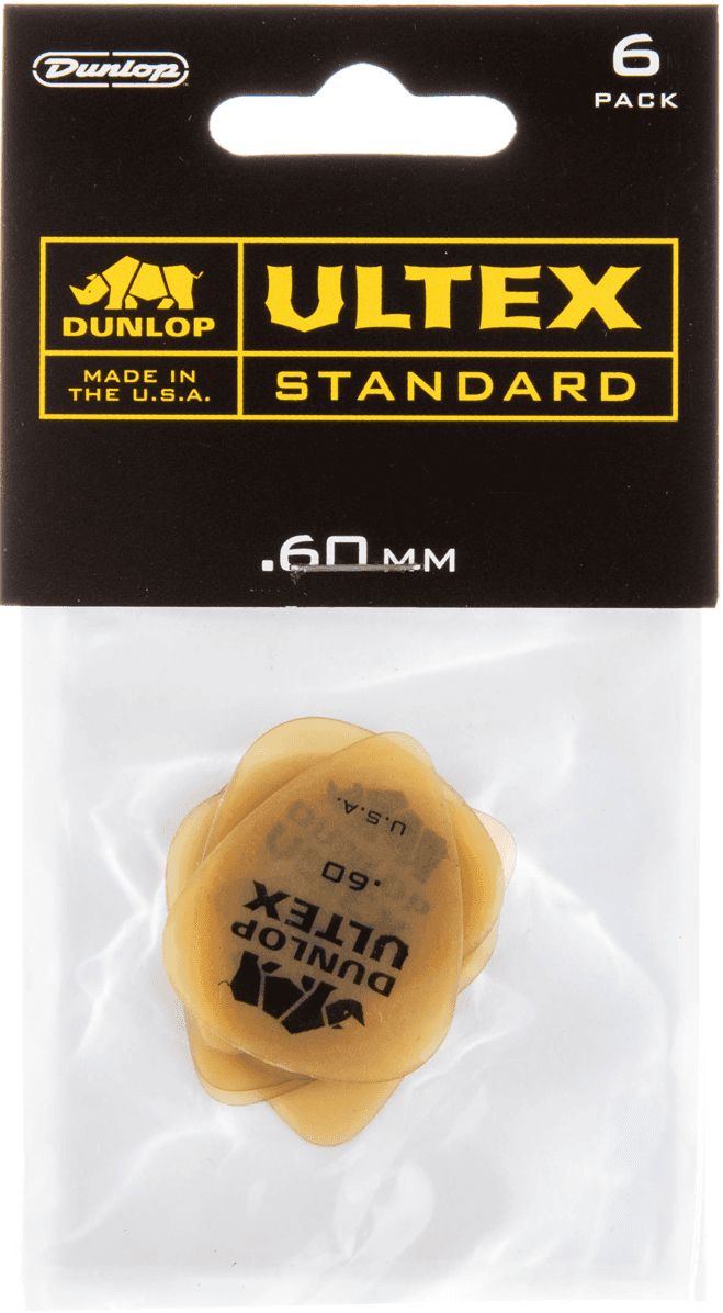 Dunlop Ultex Standard Plektren 0,60mm gelb 421P60 6er Pack