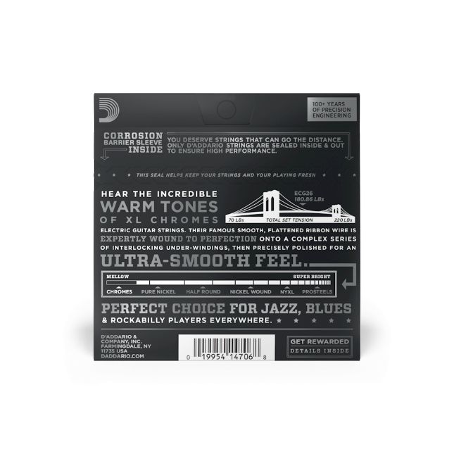 D Addario Chromes ECG 26 013-056 Flat Wound