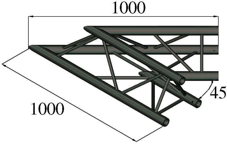 Alutruss TRILOCK S-PAC 19 2-Weg-Ecke 45° schwarz