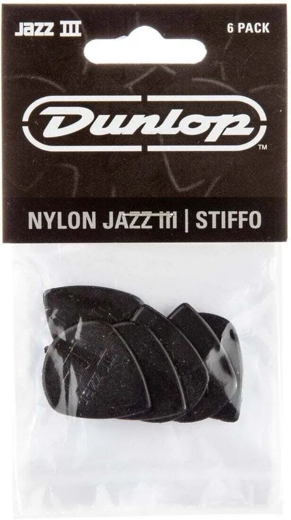Dunlop Jazz III Plektren schwarz 47P3S 6er Pack