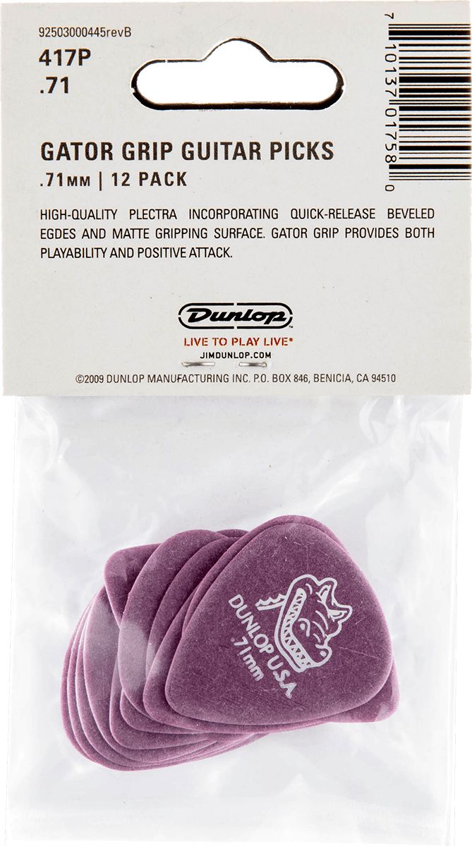 Dunlop Gator picks 0,71mm light purple 417P71 pack of 12 – Bild 2
