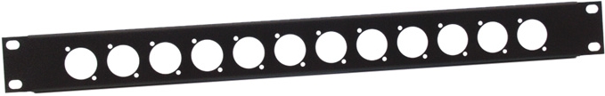 Adam Hall 872213 U-Rackblende 1 HE für 12 Buchsen  Adam Hall 872213 U-Rackblende 1 HE für 12 Buchsen
