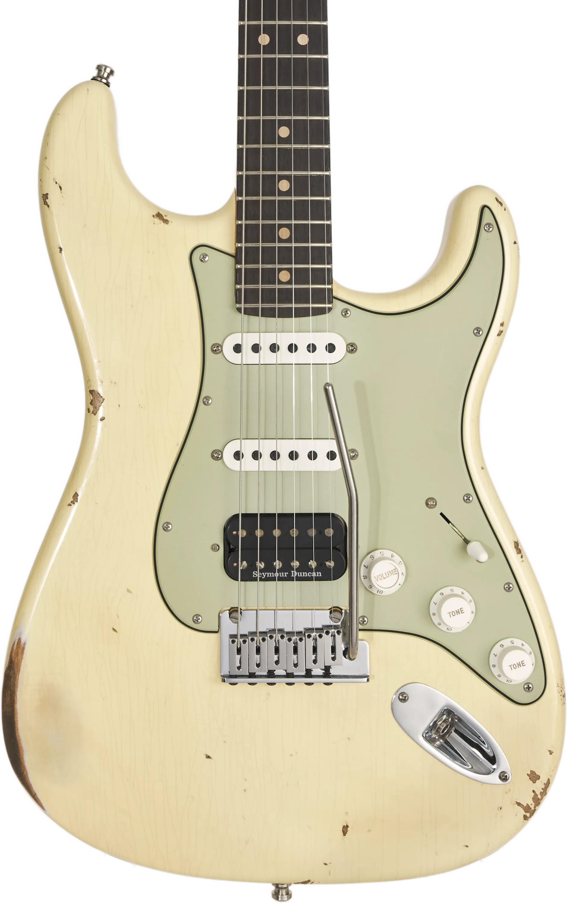 Fender Custom Shop Deluxe HB S-1 Strat Relic Vintage White – Bild 3