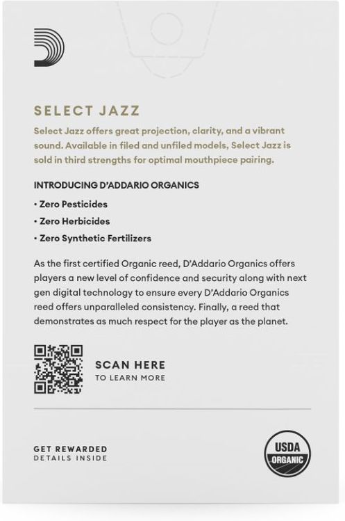 DAddario Woodwinds Organic Sel. Jazz Filed ALT 2M
