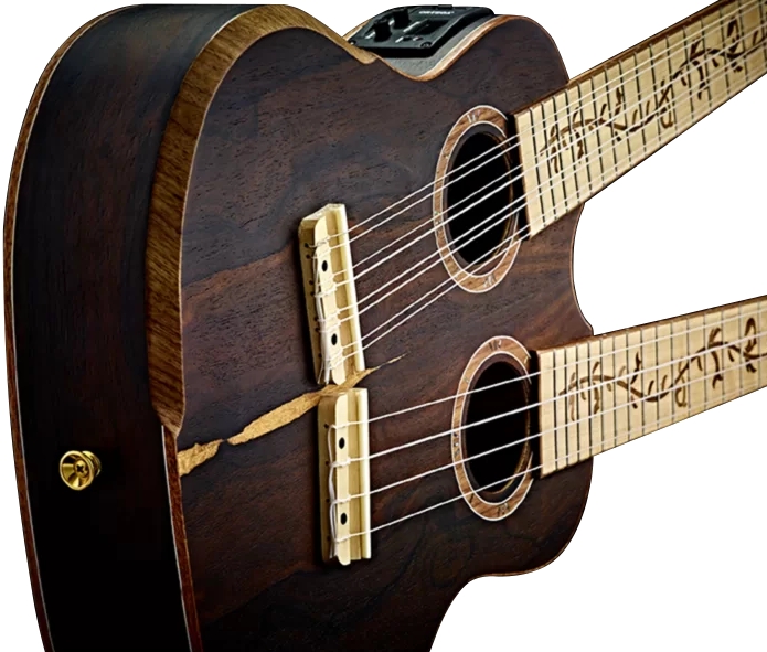 Ortega HYDRA Double Neck Tenor Ukulele Zirikote/Ahorn inkl. GigBag – Bild 4