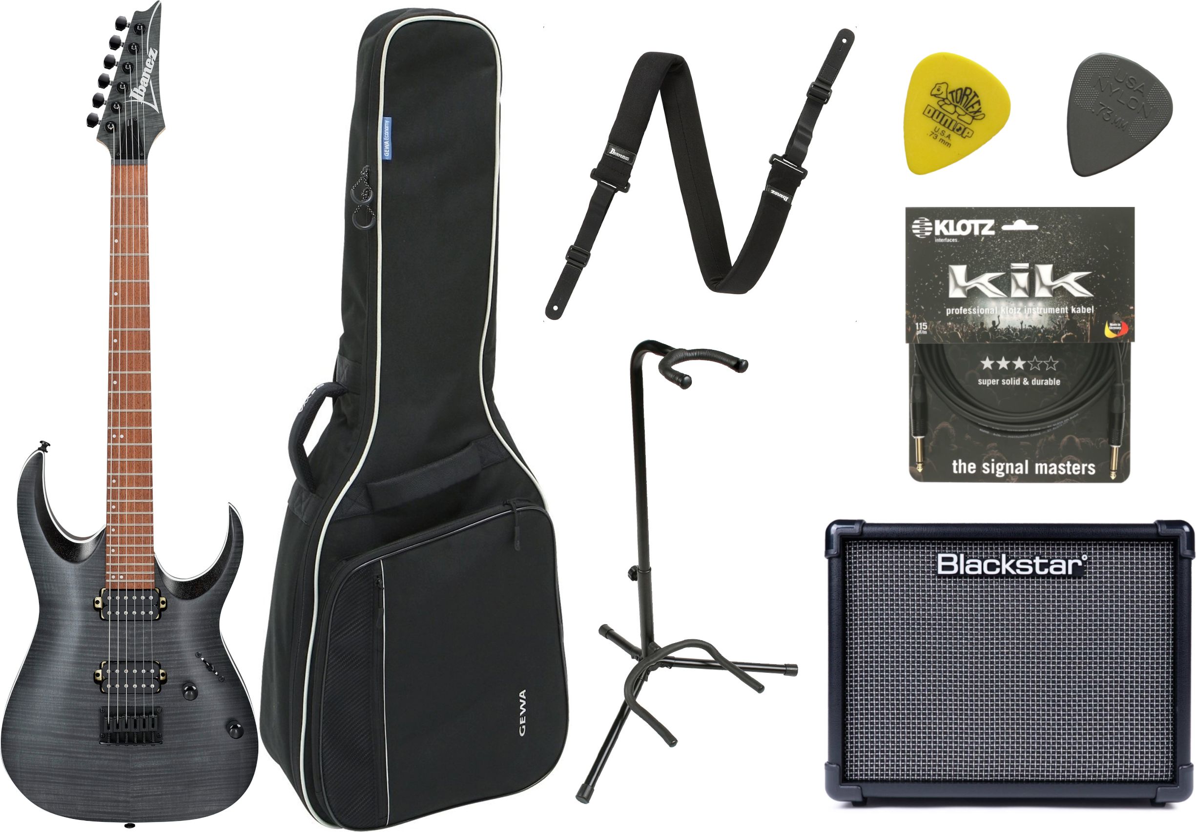 Ibanez RGA 42 FM Transparent Grey Flat Starterset