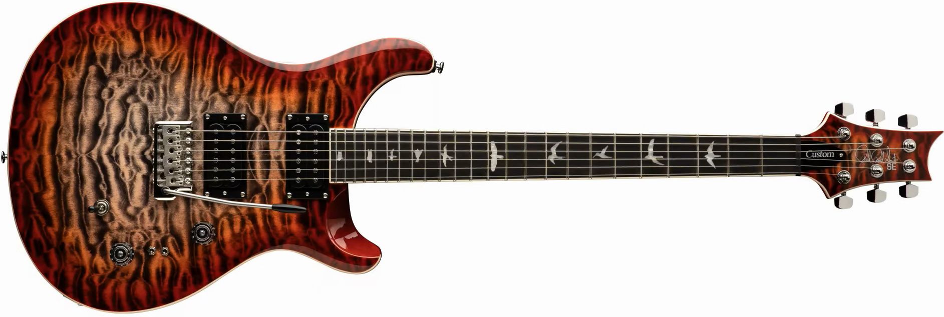 PRS SE Custom 24-08 Quilt Charcoal Cherry Burst
