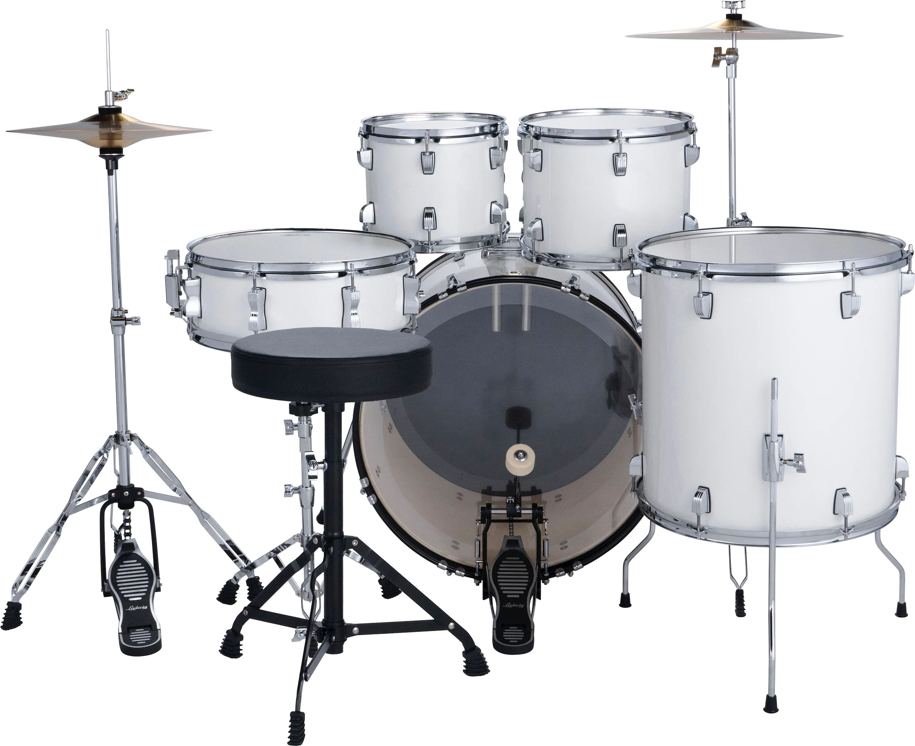 Ludwig LC195C7DIR Accent Drive 5tlg. Drum Set - Snow Dust (Showroom-Modell) – Bild 3