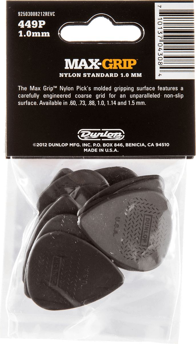Dunlop Max-Grip Picks 1.00 mm dark grey 449P100 pack of 12 – Bild 2