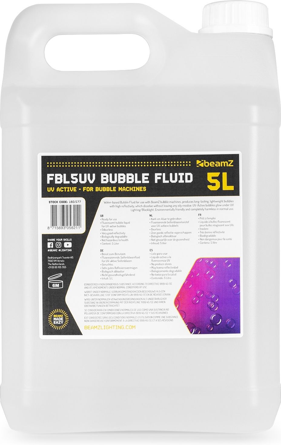 BeamZ Seinfenblasenfluid UV-Aktiv FBL5UV