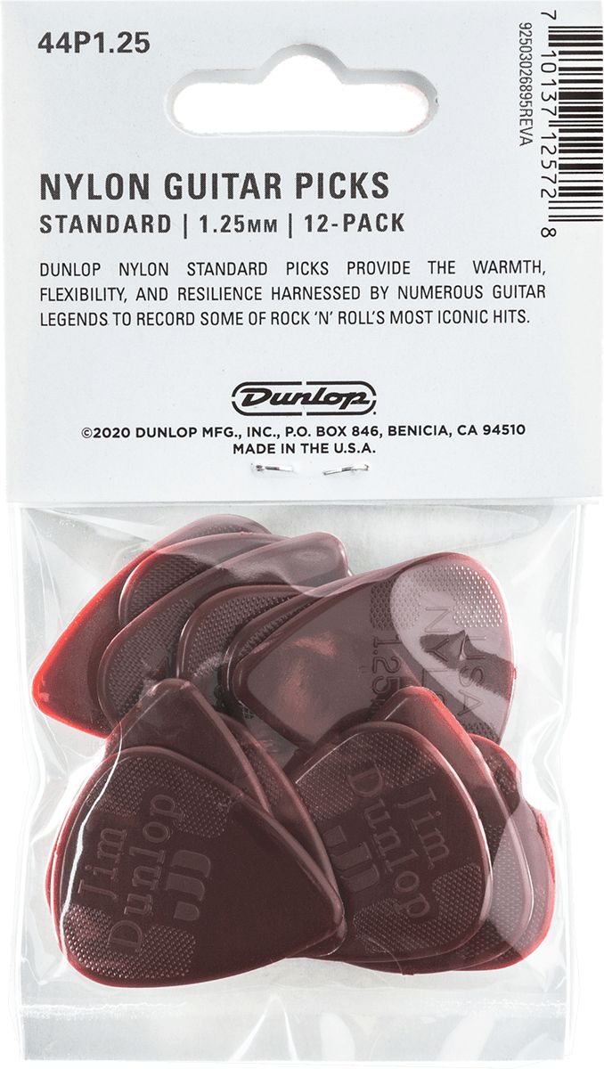 Dunlop Nylon Picks 1.25 mm Brown 44P125 Pack of 12 – Bild 2