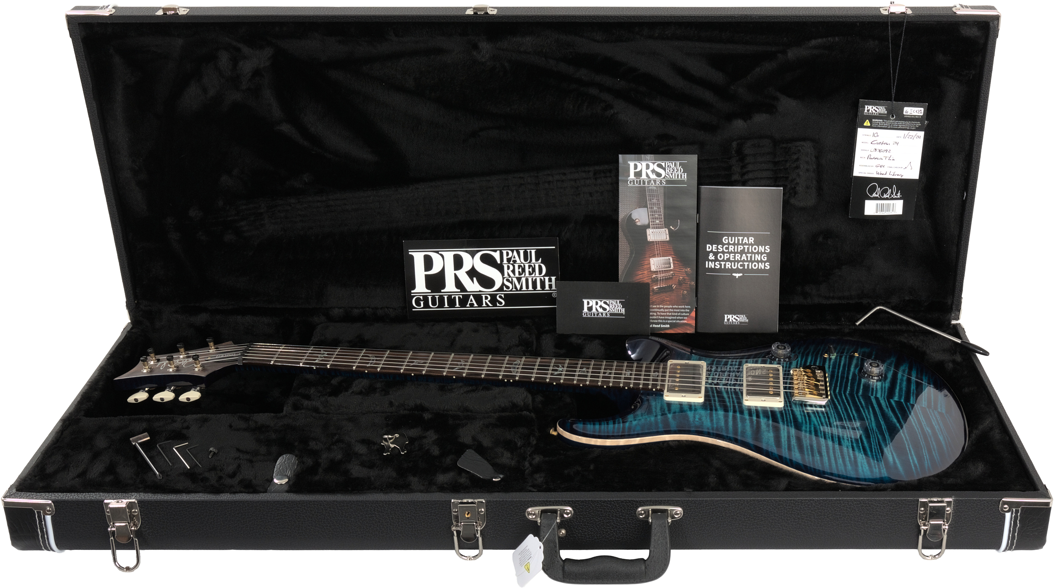 PRS Custom 24 Wood Library German Edition Run #2 Cobalt Blue