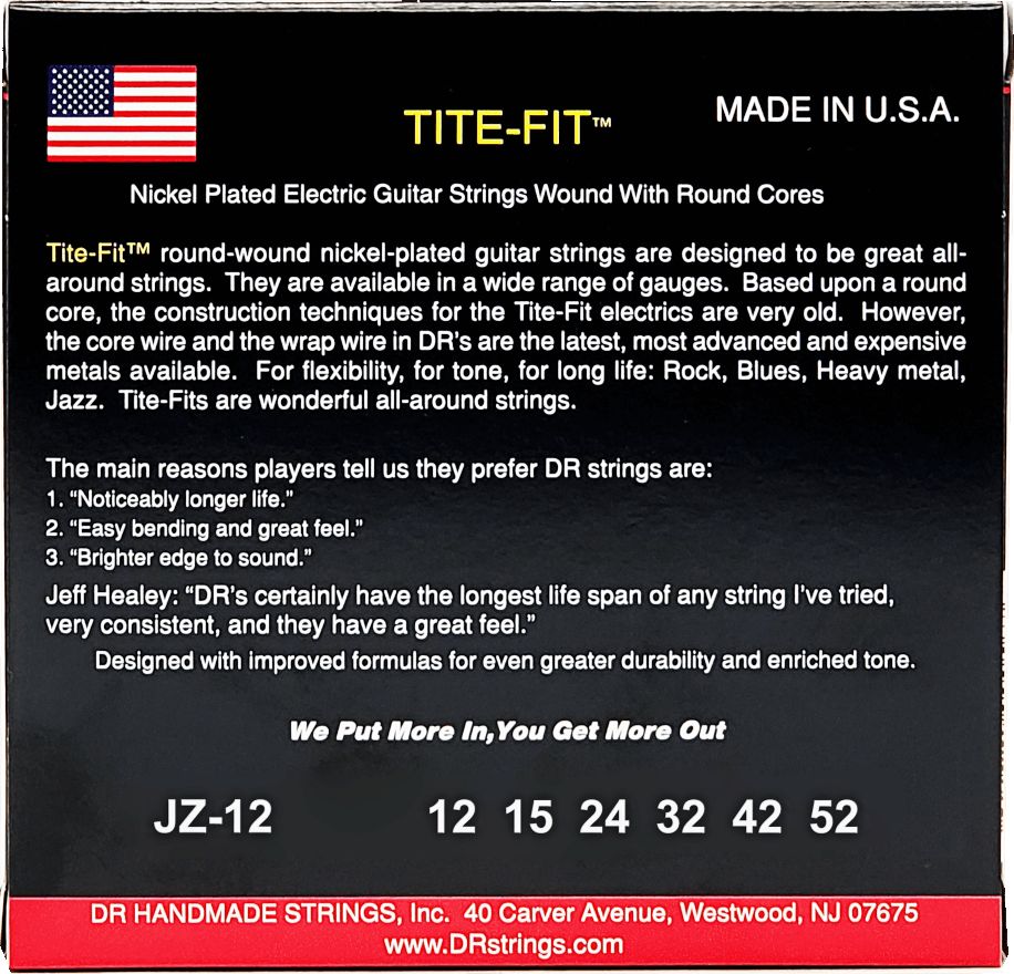 DR JZ-12 TITE-FIT Extra Heavy 012-052 Nickel Plated Electric Guitar Strings – Bild 2