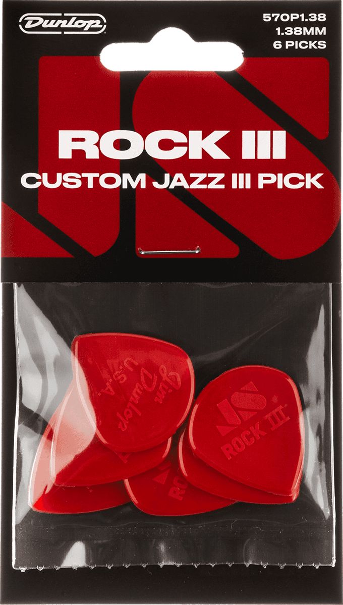 Dunlop Rock III Custom Jazz III Picks 570P138, pack of 6