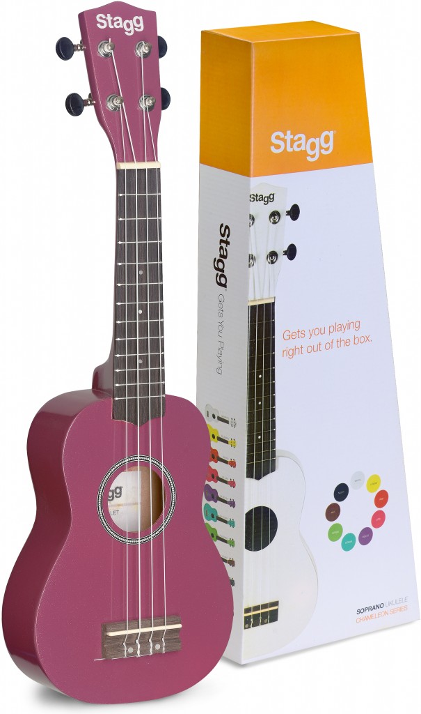 Stagg US-Violet Sopran Ukulele Purpur mit Tasche