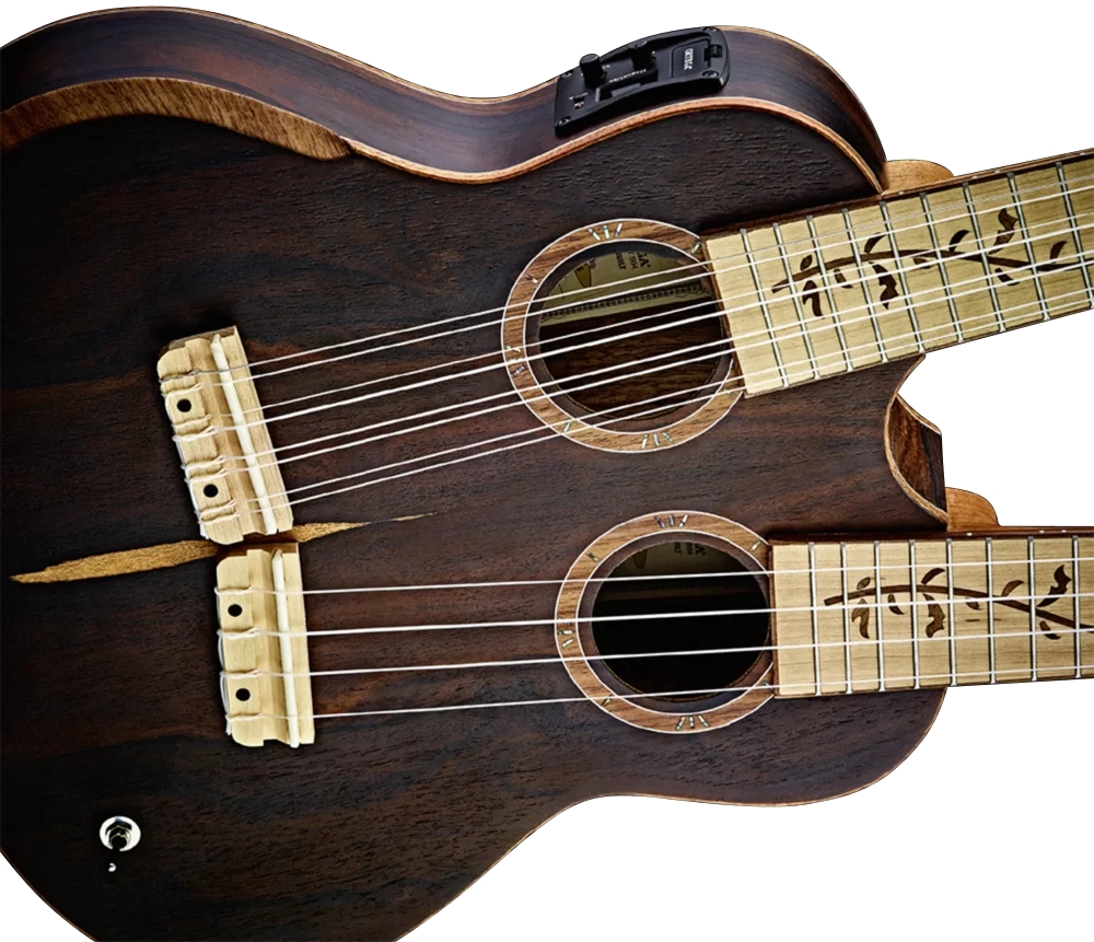 Ortega HYDRA Double Neck Tenor Ukulele Zirikote/Ahorn inkl. GigBag – Bild 3