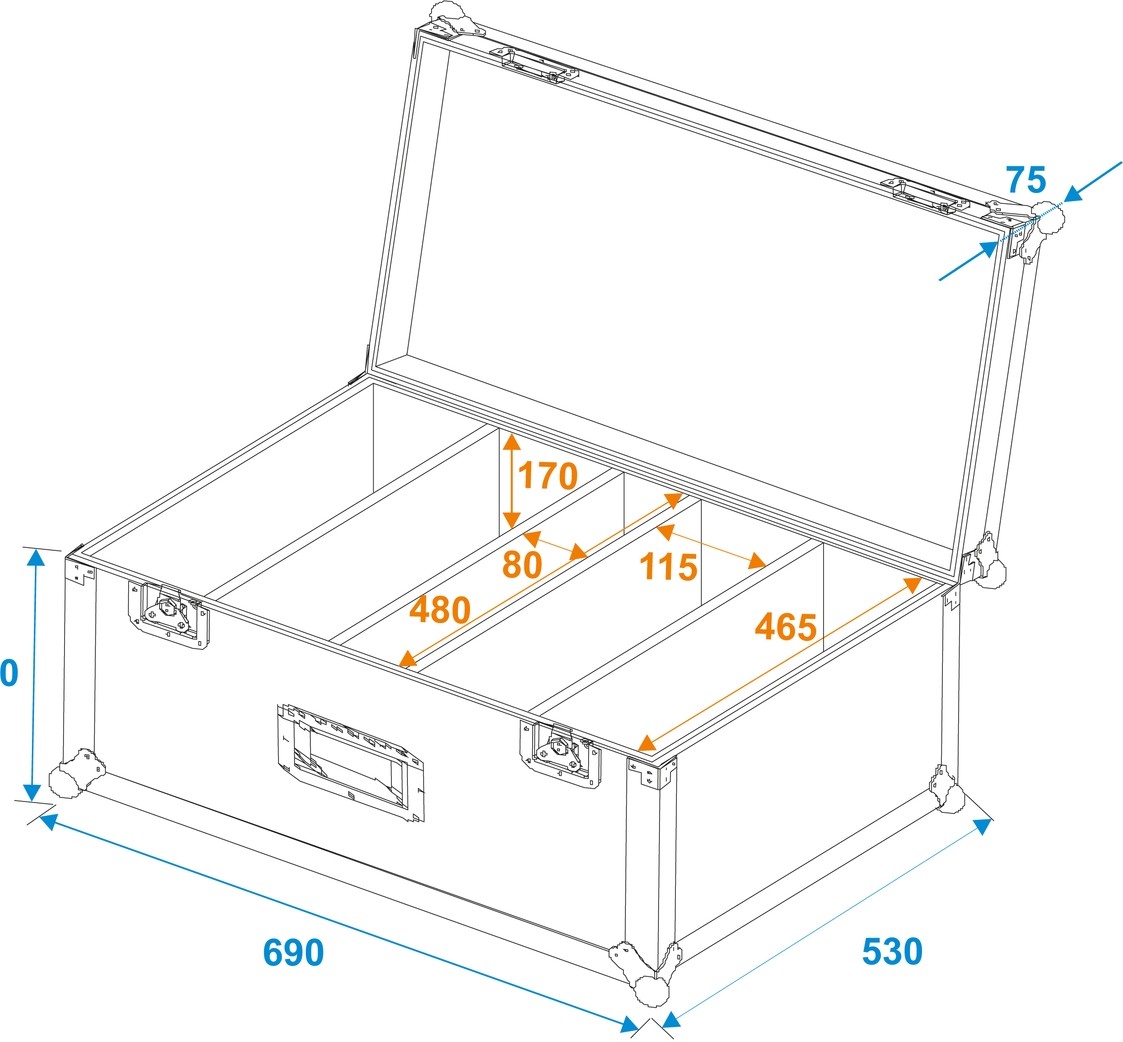 ROADINGER Flightcase 4x LED CBB-4 – Bild 5