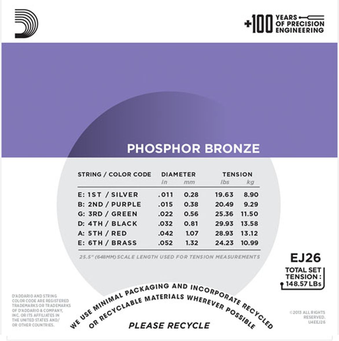 D Addario EJ 26 011-052 Phosphor Bronze set of 3 – Bild 3