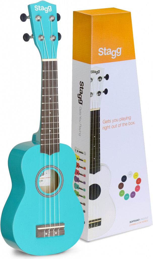 Stagg US-Ocean Sopran Ukulele blau mit Tasche