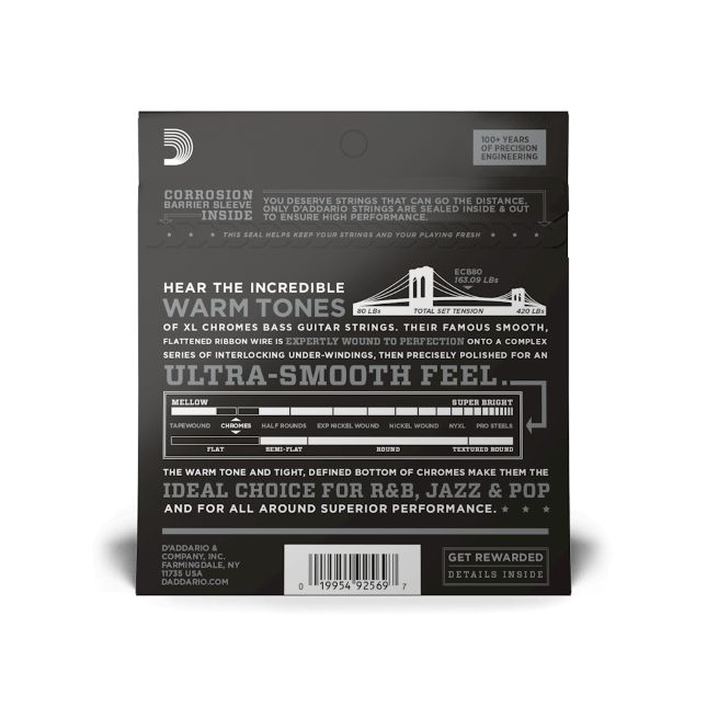 D Addario ECB80 Chromes Flat Wound