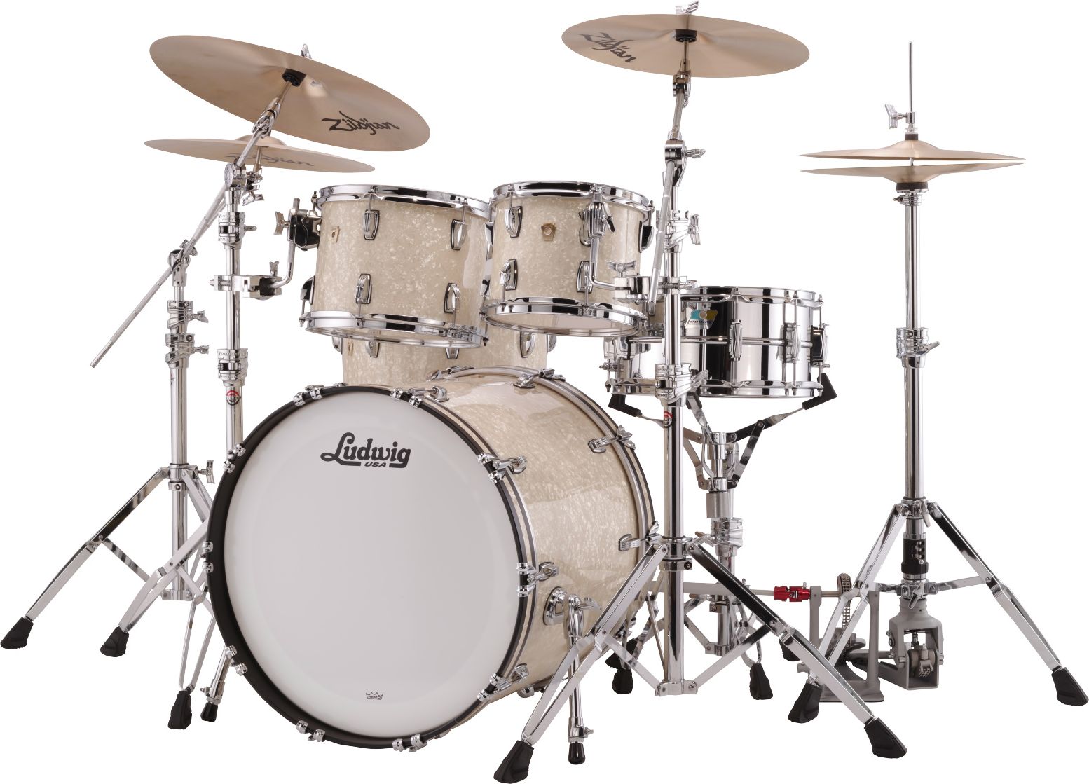 Ludwig L88204AXNM Classic Maple MOD Outfit - Vintage White Marine Pearl