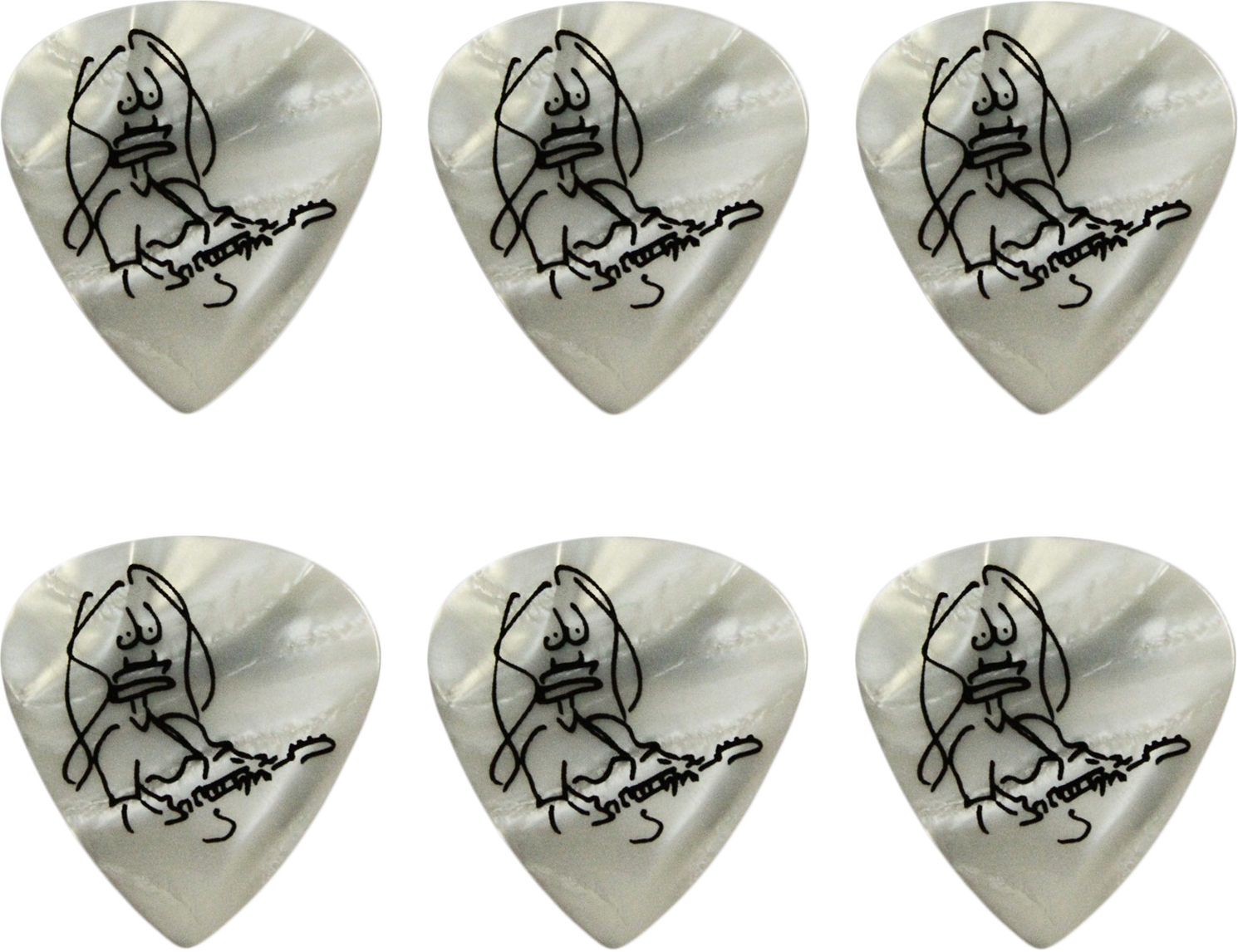Ibanez Plektren Paul Gilbert Perlweiss 6er Pack – Bild 2