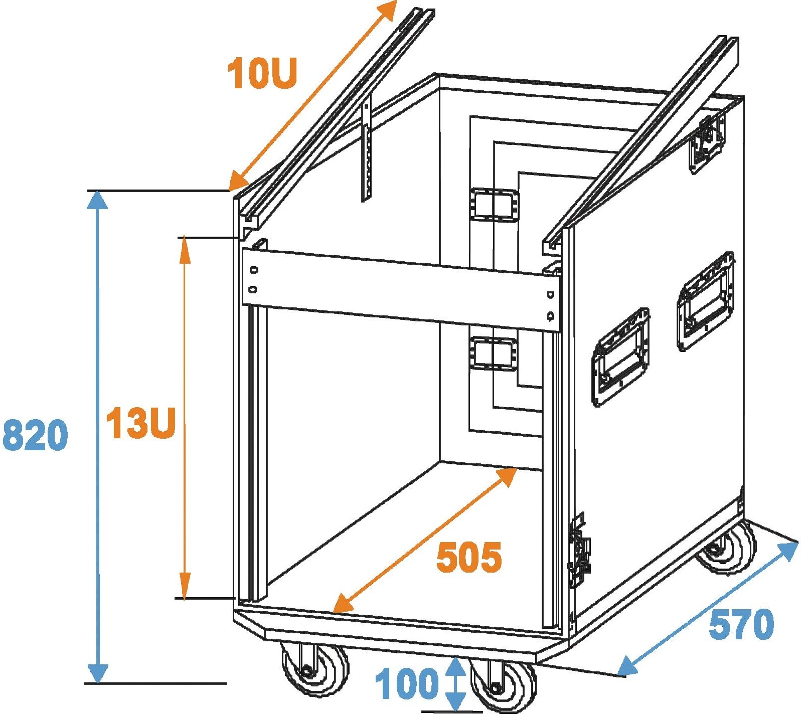 ROADINGER special combi-case Profi, 12U castors – Bild 2
