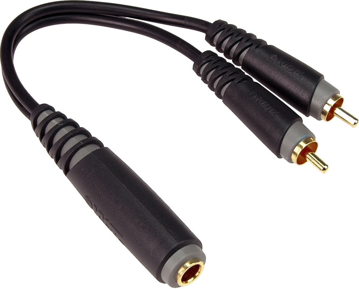 Klotz AYU-6 6,3mm Klinkenbuchse 2p. - 2x Cinch Stecker