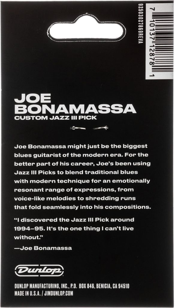 Dunlop Joe Bonamassa Custom Jazz III Picks PVP121 6-pack – Bild 2