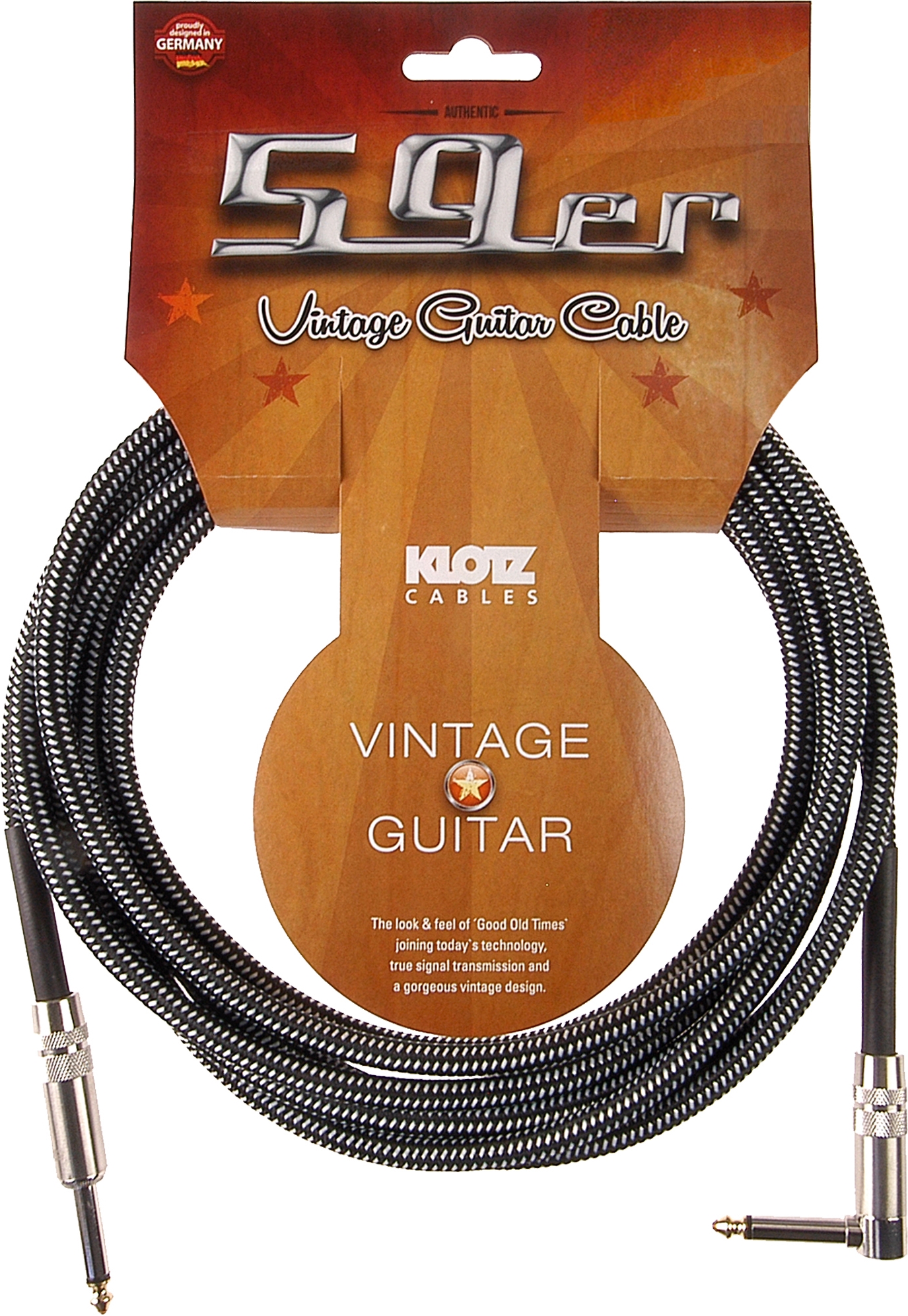 Klotz Vintage 59er Instrumenten Kabel 6m weiß schwarz Coated Klotz Vintage 59er Instrumenten Kabel 6m weiß schwarz Coated