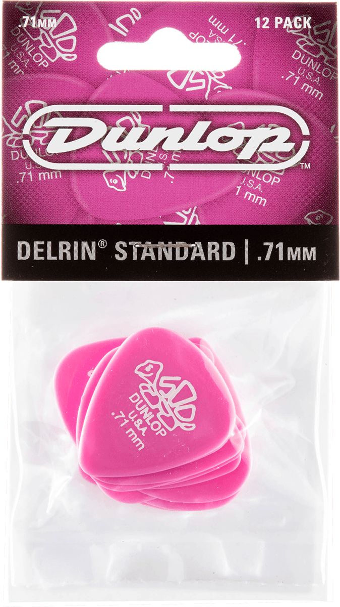 Dunlop Delrin 500 picks 0.71mm 41P71 12 pack