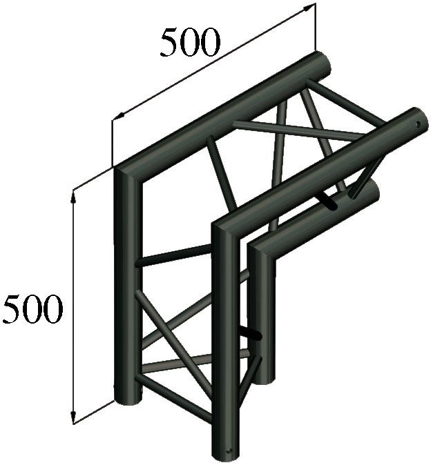 Alutruss TRILOCK S-PAC 25 2-Weg-Ecke 90°\/ schwarz