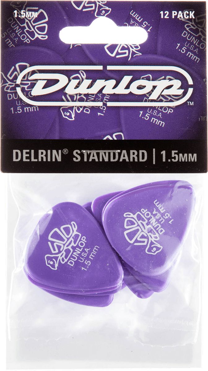 Dunlop Delrin 500 Picks 1.50mm 41P150 Pack of 12