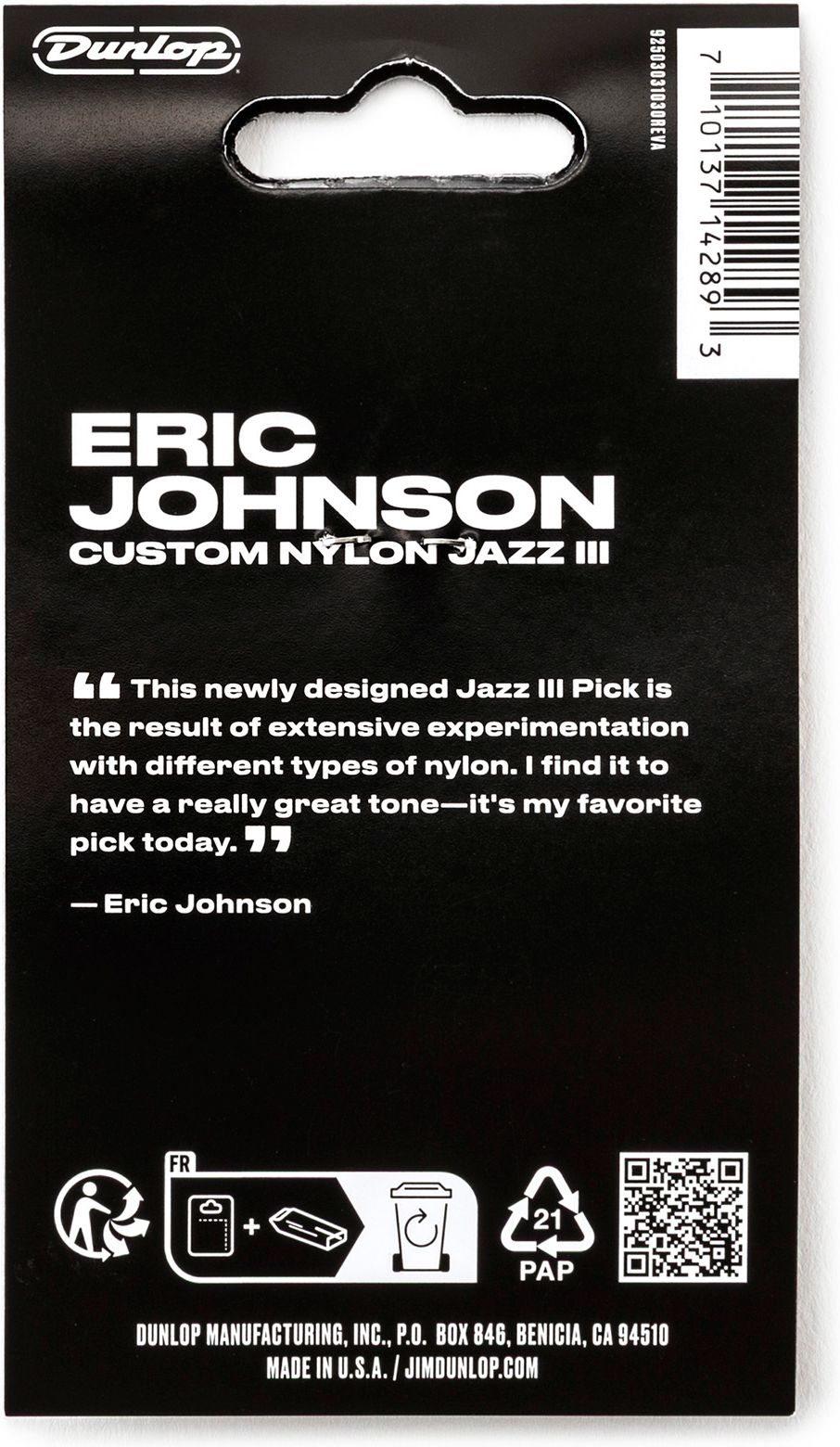 Dunlop Eric Johnson Classic Jazz III Picks 47PEJ3N 6er Pack – Bild 2
