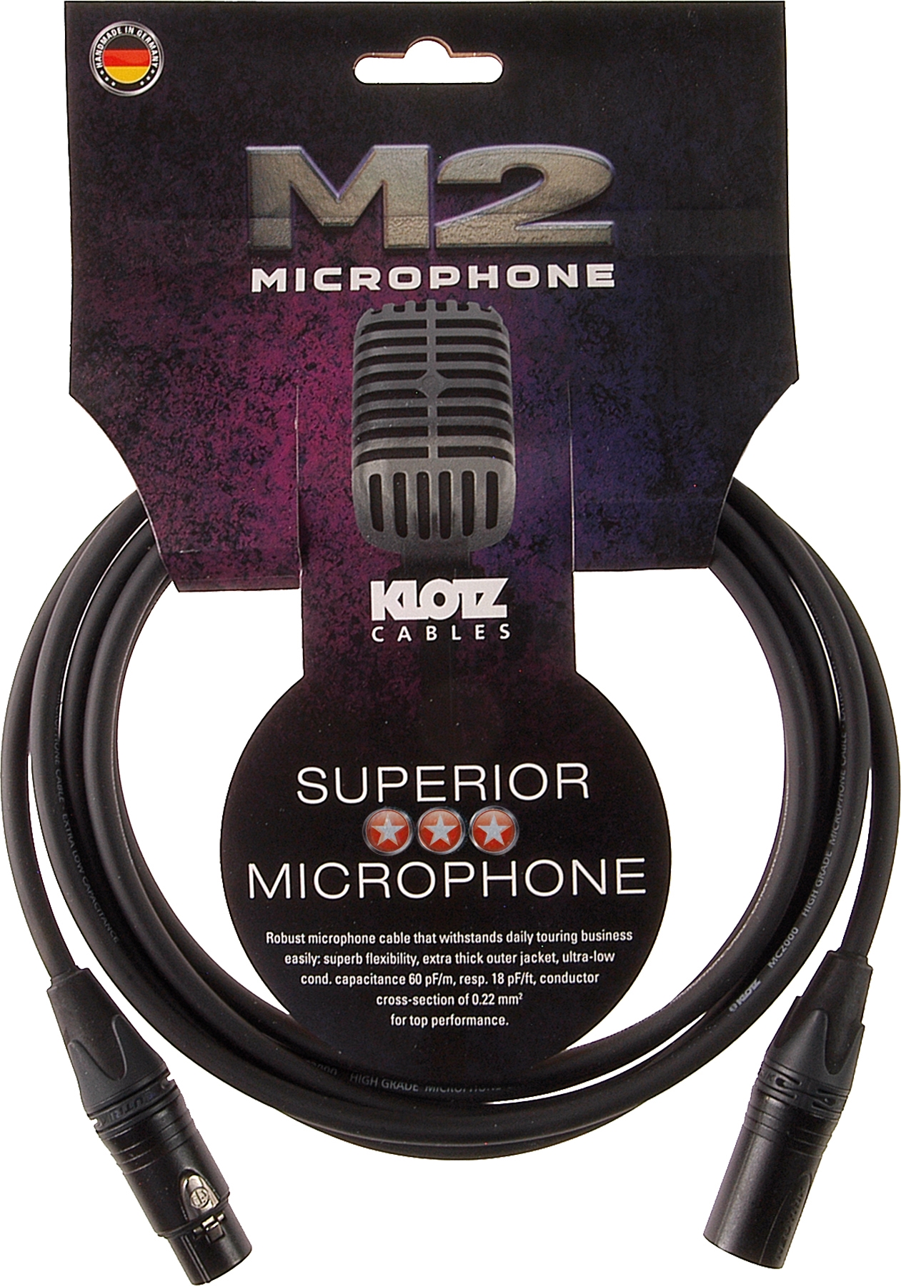 Klotz M2FM1-0100 Mikrokabel 1m Neutrik XLRm-XLRf