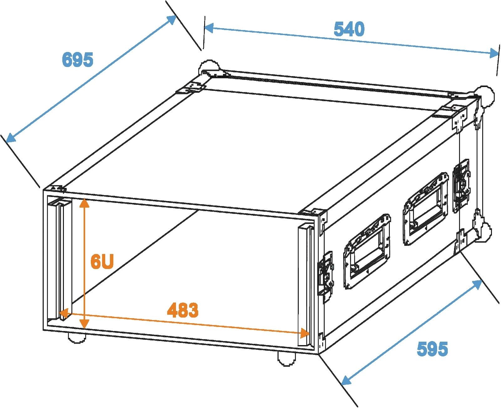 ROADINGER Verstärkerrack PR-2ST, 6HE, 57cm tief – Bild 2