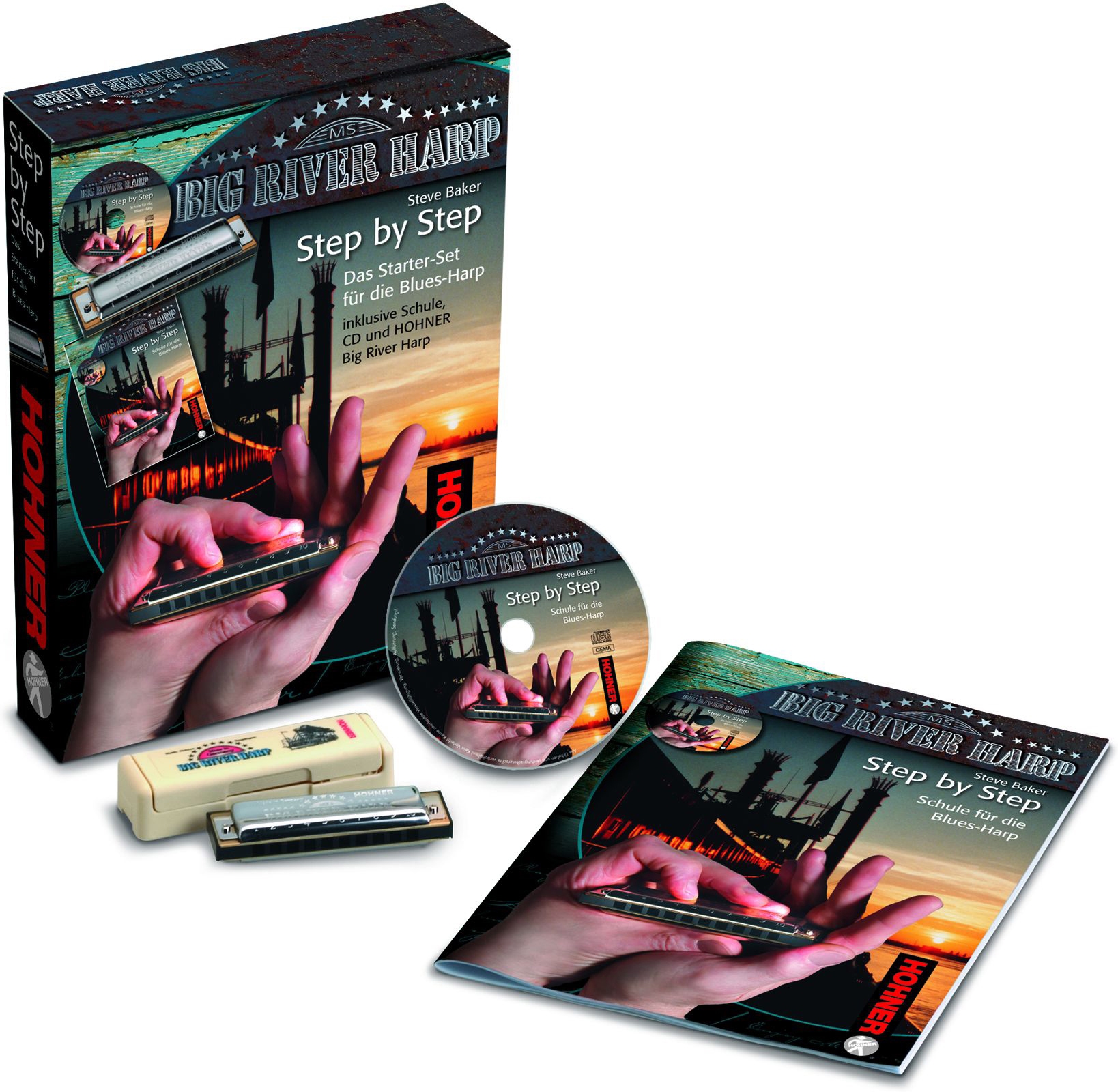 Hohner Step by Step Starter Set Big River Harp Hohner Step by Step Starter Set Big River Harp