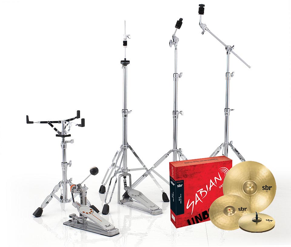 Pearl EXX705NBR/C21 Export Drumset Smokey Chrome/Sabian SBR