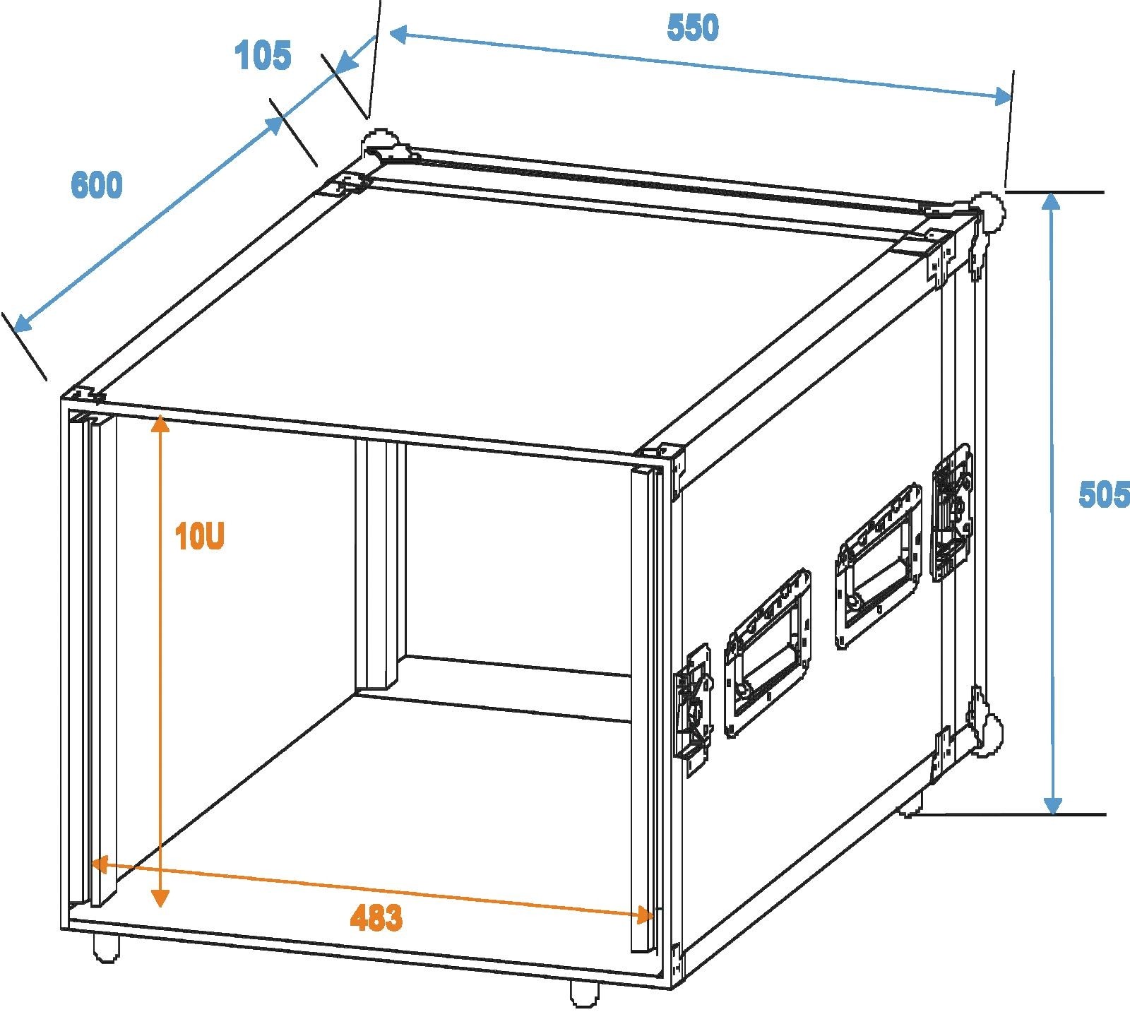 ROADINGER Verstärkerrack PR-2ST, 10HE, 57cm tief – Bild 2