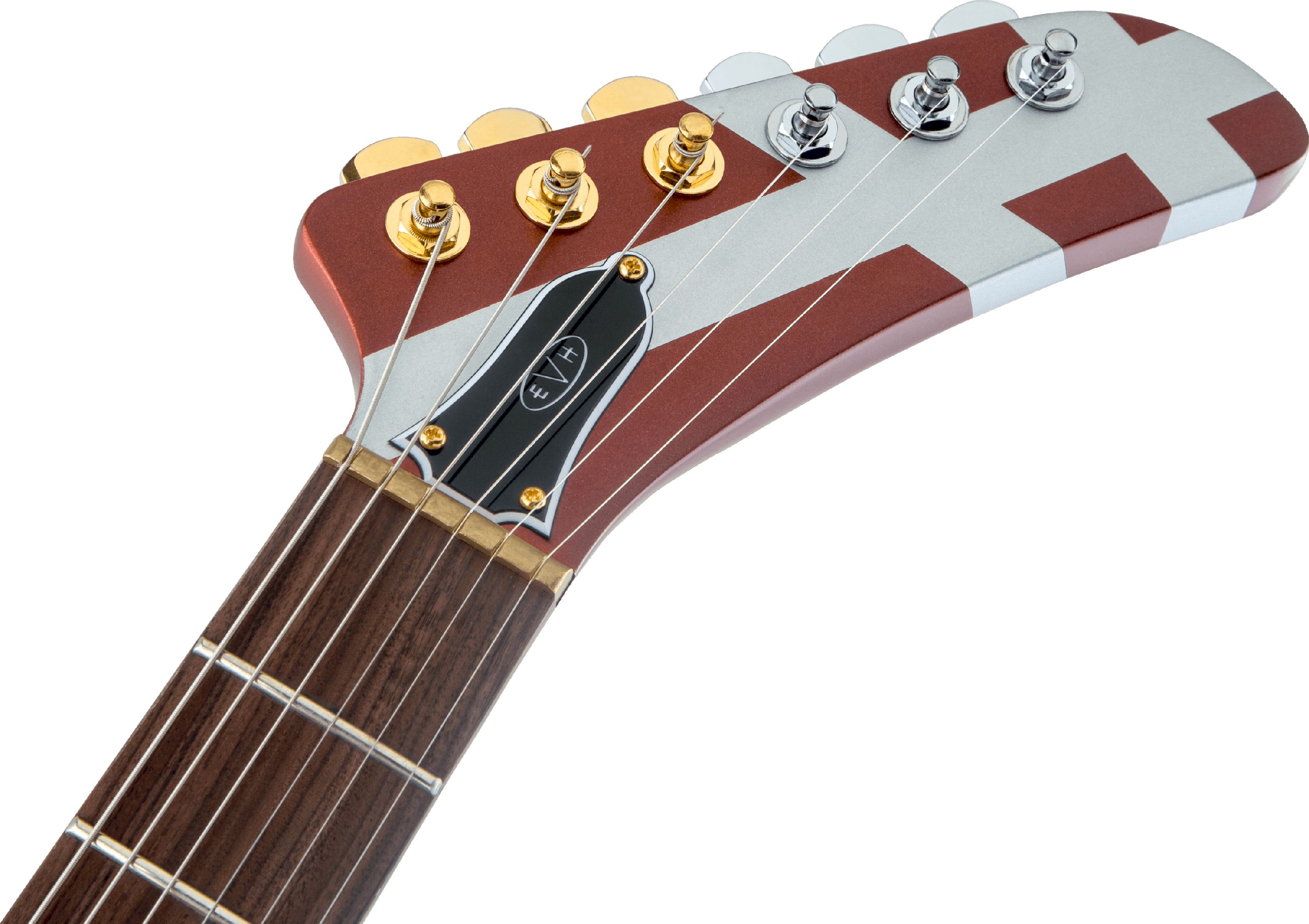 EVH Striped Series Shark Burgundy with Silver Stripes
