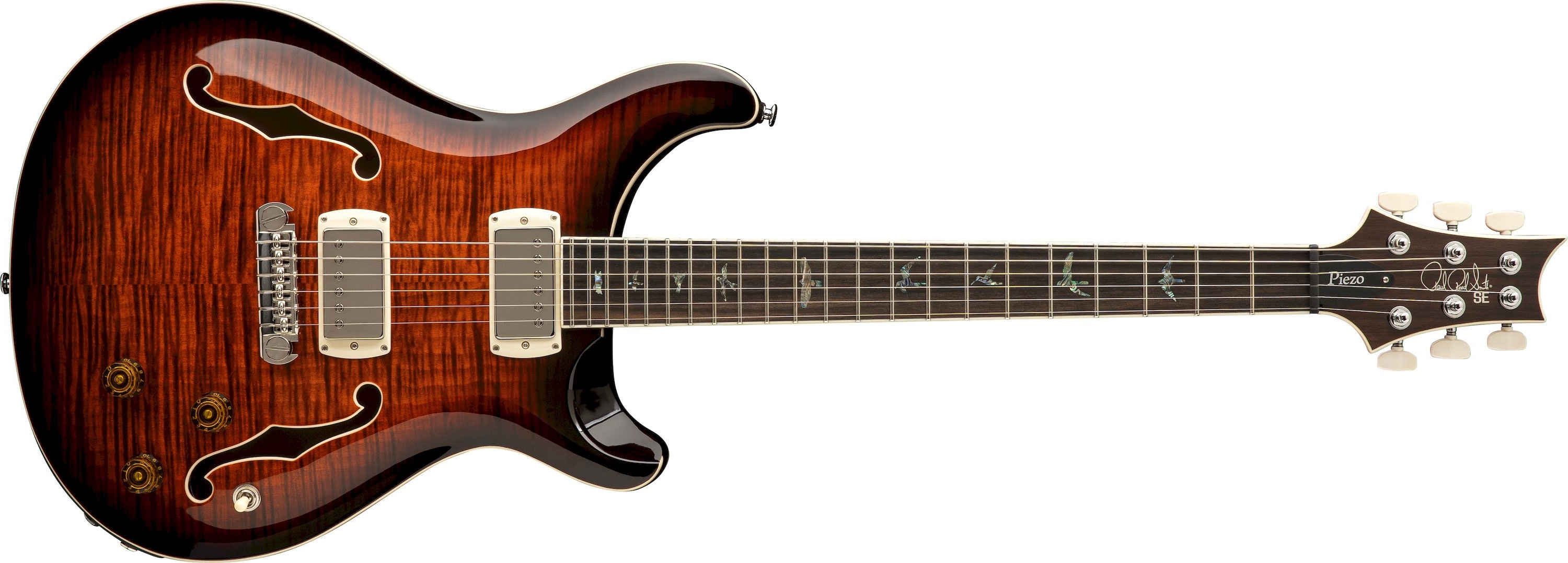 PRS SE Hollowbody II Piezo Orange Tiger Smokeburst  PRS SE Hollowbody II Piezo Orange Tiger Smokeburst