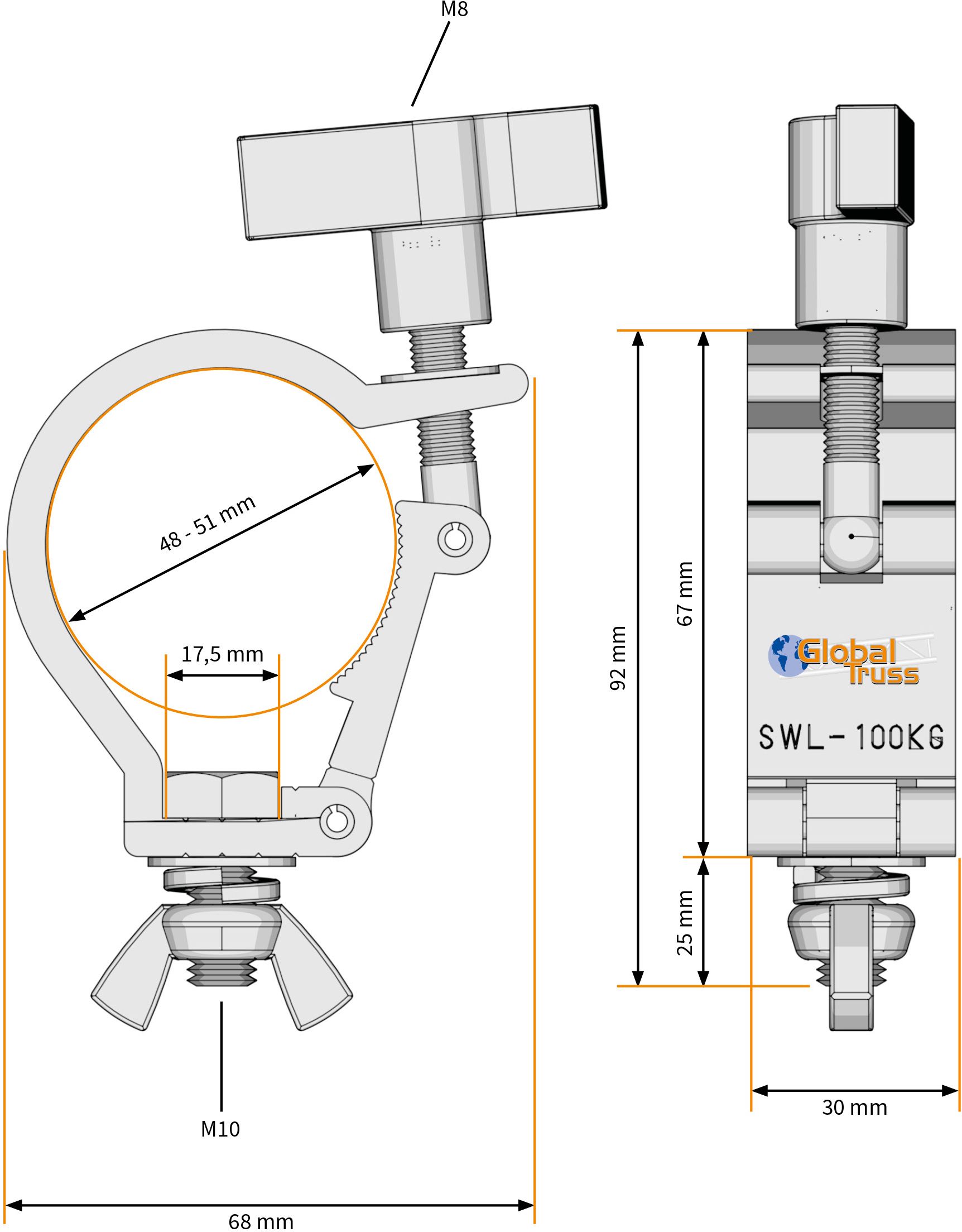 Global Truss Selflock Hook Mini Easy 48-51/30/100kg – Bild 2
