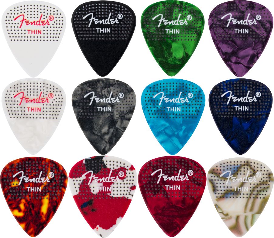 Fender Plektrum Standard 351 Thin Dotted 12er Pack – Bild 2