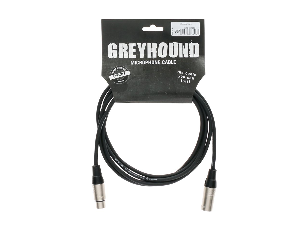 Klotz Greyhound Mikrofonkabel   1m XLR-XLR 